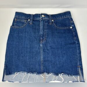 Madewell Denim Mini Skirt Frayed‎ Hem High Waist Size 27